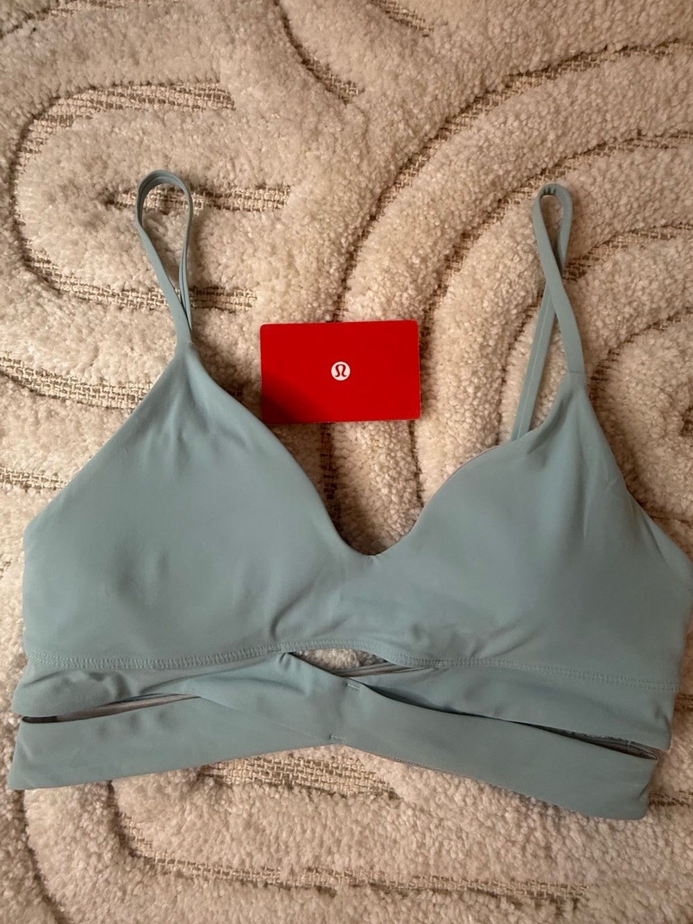 lululemon athletica Pale Blue Strappy Seamless Bralette